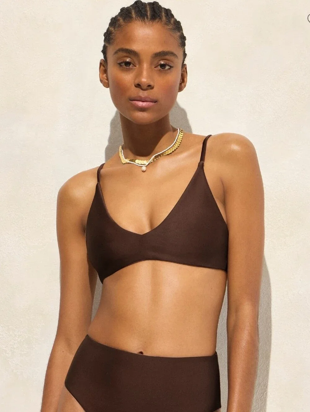 J Crew Lana bikini top in Classic Sculpt™ CI681 Size M Brown